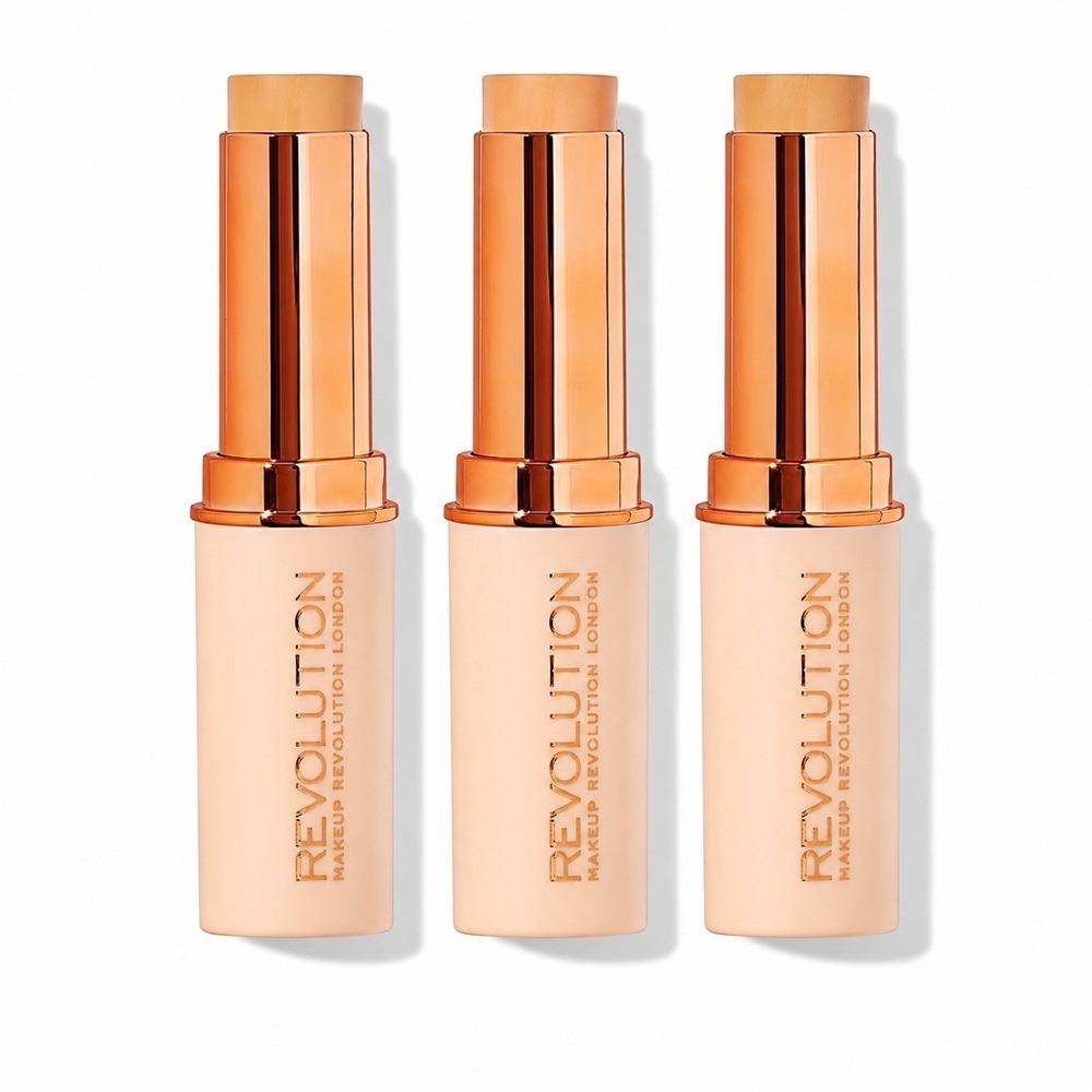Pack Of 3 Makeup Revolution Fast‎ Base Stick Foundation F8 - NWOB